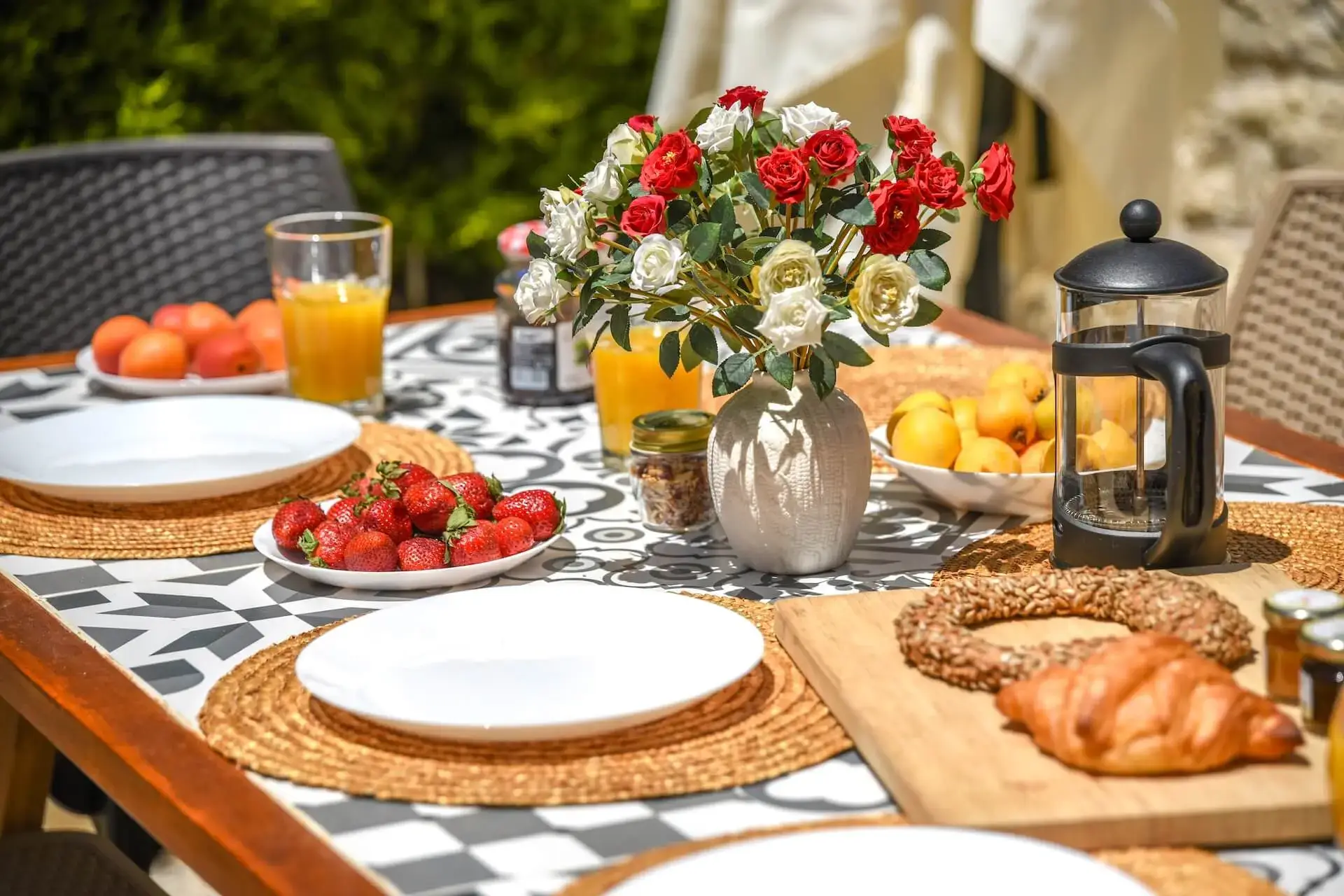 Outdoor dining table